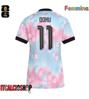 Belgio Jeremy Doku #11 Seconda Maglia Femmina Mondiali 2026 Manica Corta